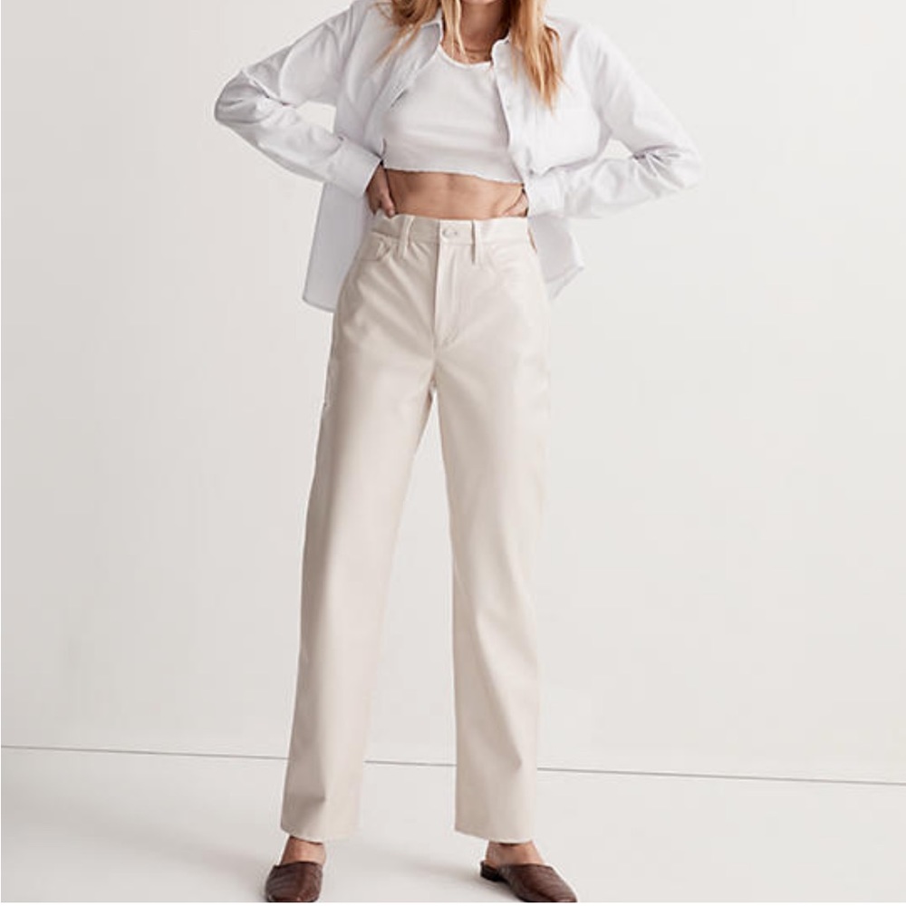 NWT Madewell Perfect Vintage Straight Pant Faux Leather